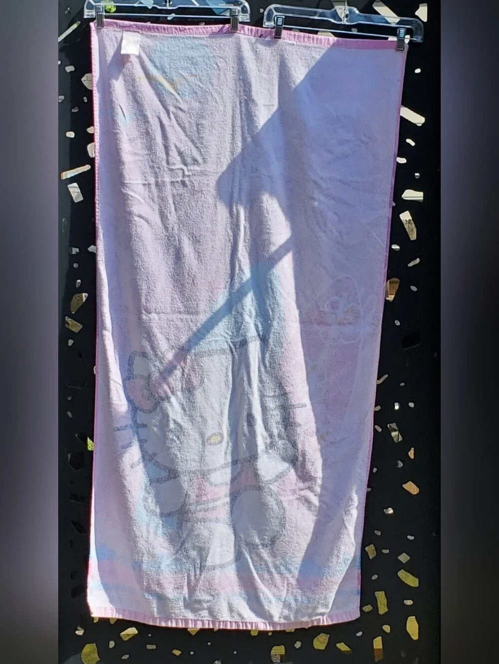 Hello Kitty VTG Sanrio Surfboards Flowers Bath Pool Beach Towel SEE PHOTOS - GUC
